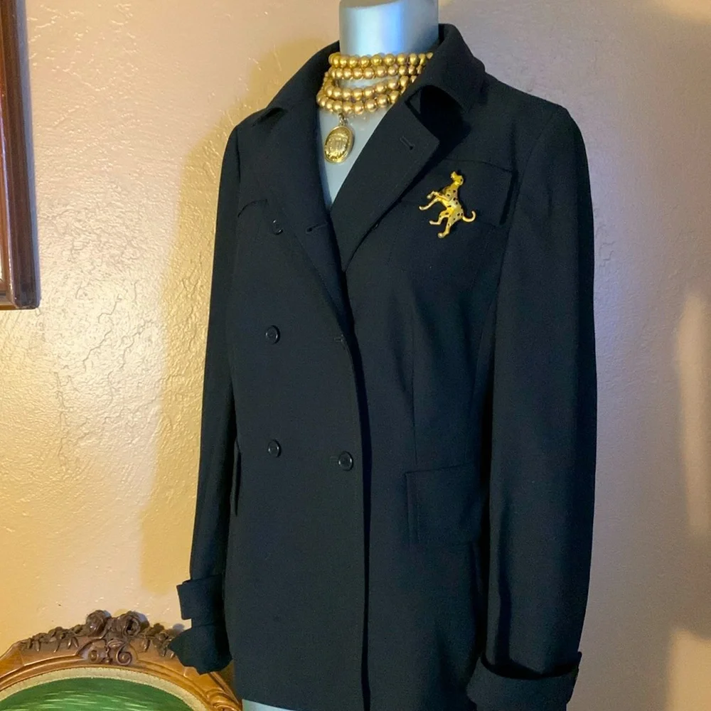 Akris Punto Black Peacoat/Trench.  Sz 8